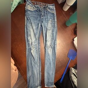 Rock revival 27 mid rise preloved jeans denim blue c pic costal cowgirl rodeo